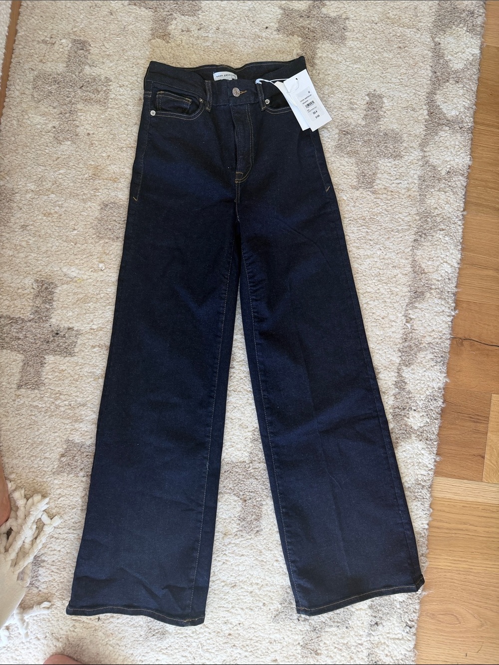 Good American Dark Blue Wide-Leg Women’s Jeans -NWT Size 00-4